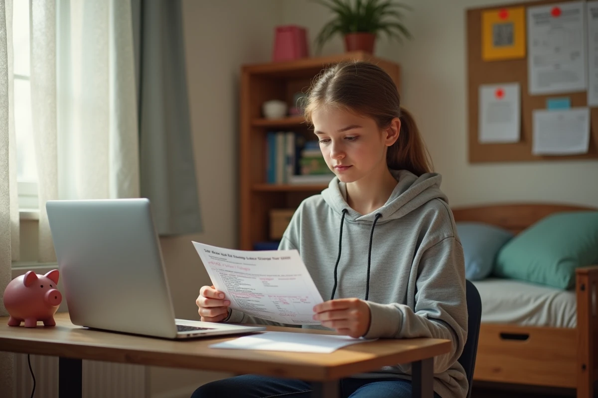 Adolescente de 16 ans planifiant ses horaires de travail et stratégies pour augmenter son salaire à domicile