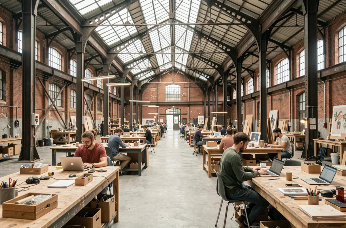 Les Ateliers des Capucins à Brest, vaste espace de coworking dans un arsenal militaire du XIXe siècle converti