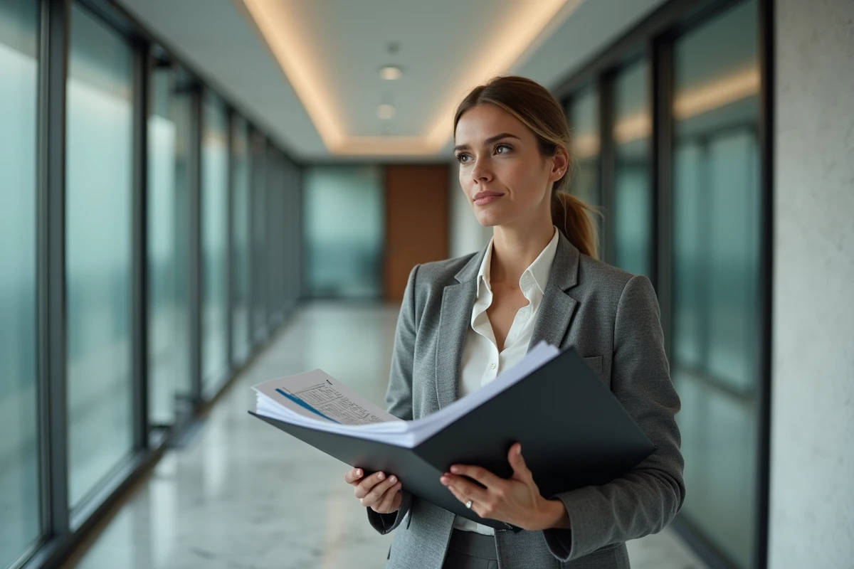 Femme professionnelle dans un couloir d