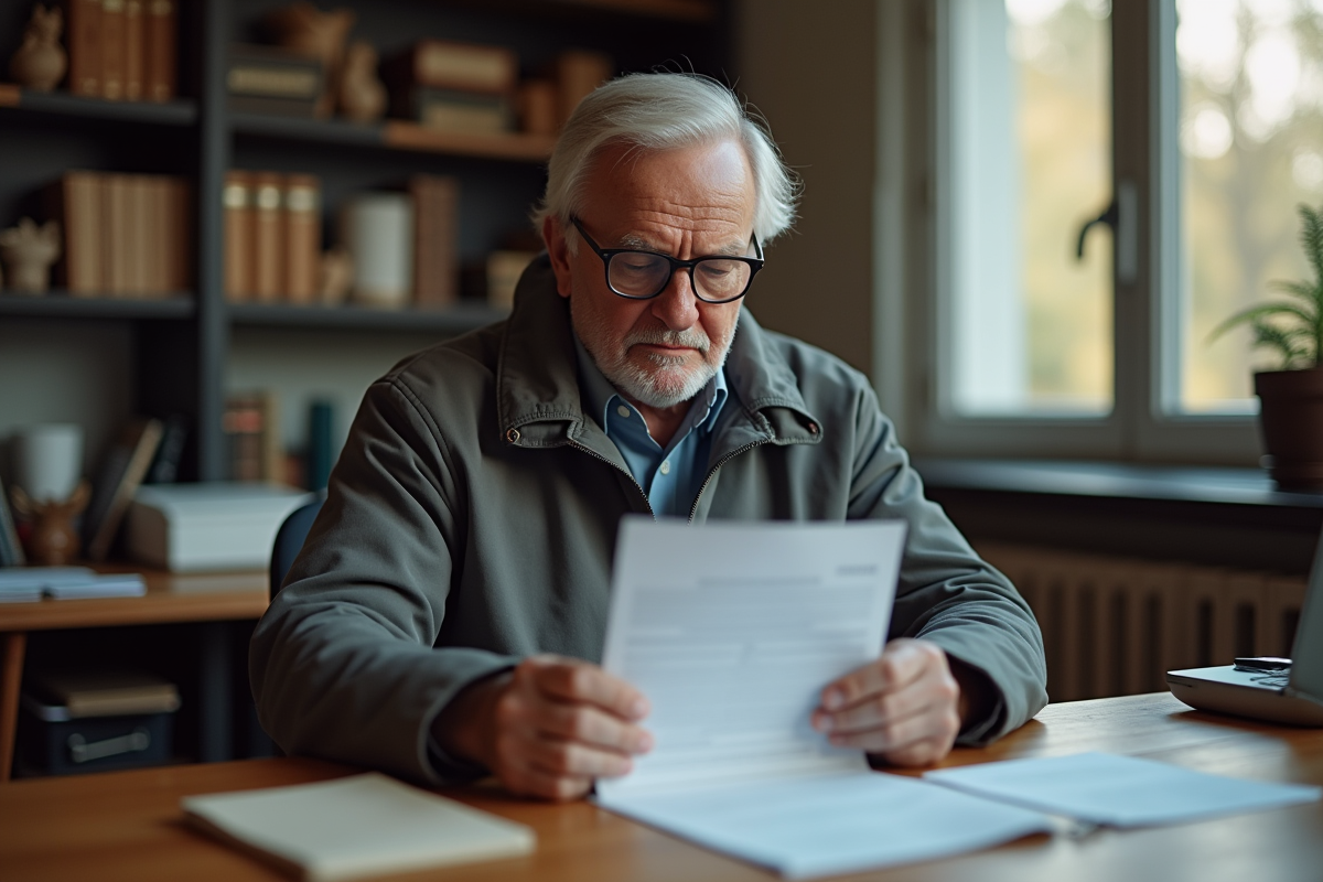 Homme imprimant declaration dans son bureau à domicile