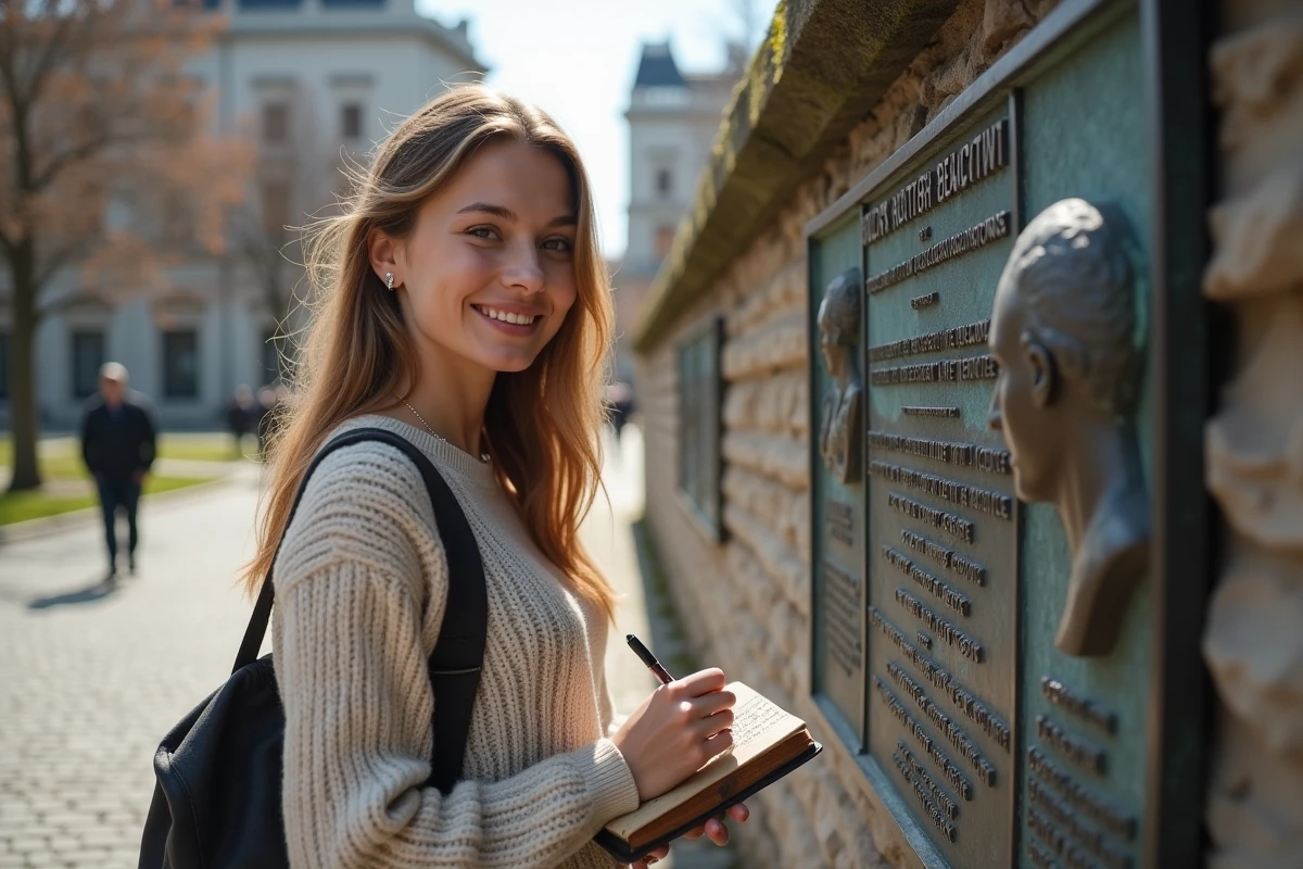 Jeune femme en extérieur près d